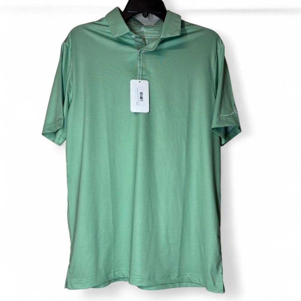 Boston Scott Golf Polo Shirt Mens Small‎ Green Performance Links Collection New
